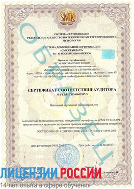 Образец сертификата соответствия аудитора №ST.RU.EXP.00005397-3 Буйнакск Сертификат ISO/TS 16949